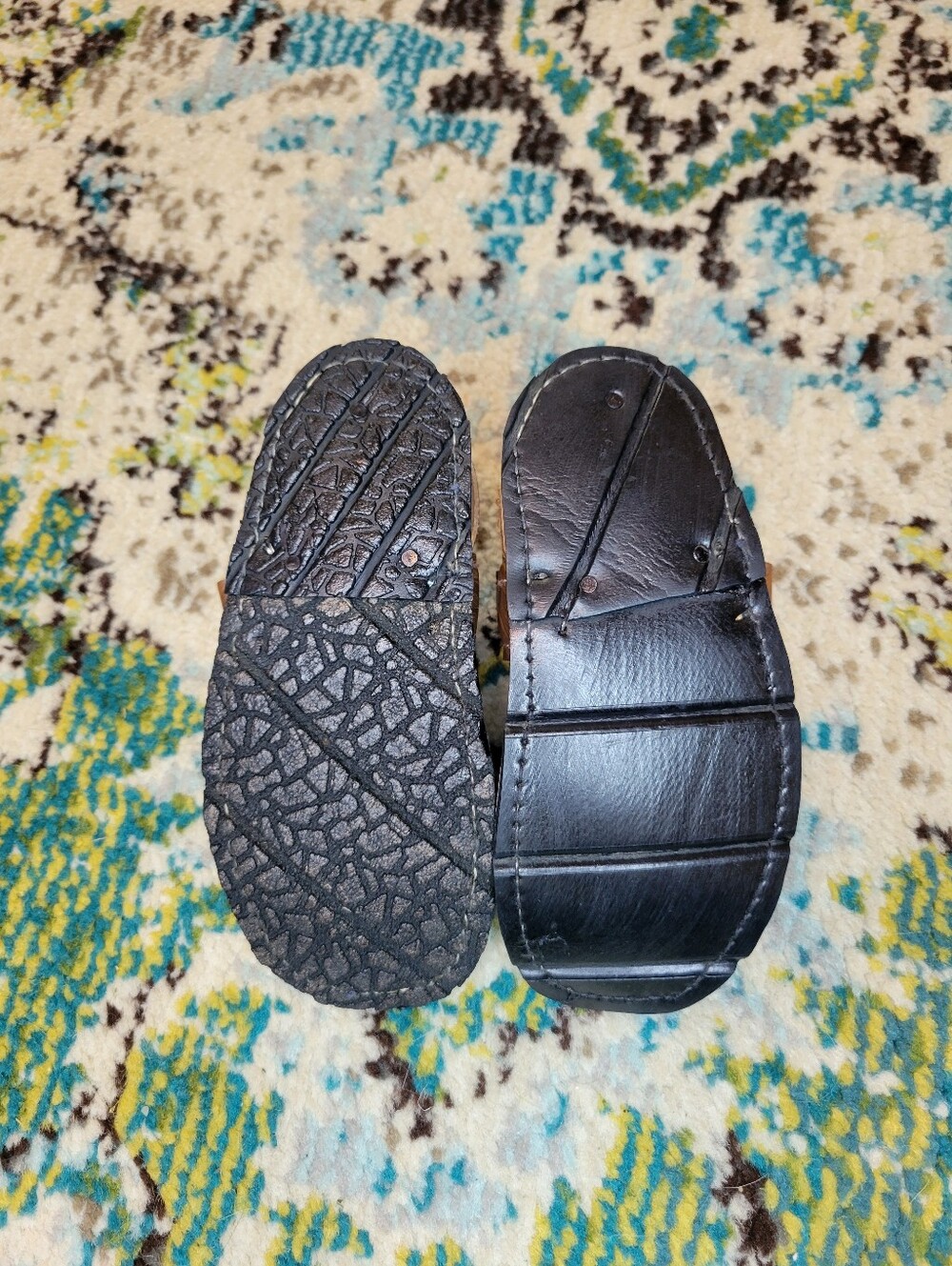 Handcrafted Rich Brown Leather Slingback Peshawari Chappals Sandals, Toddler 5 - Picture 5 of 5
